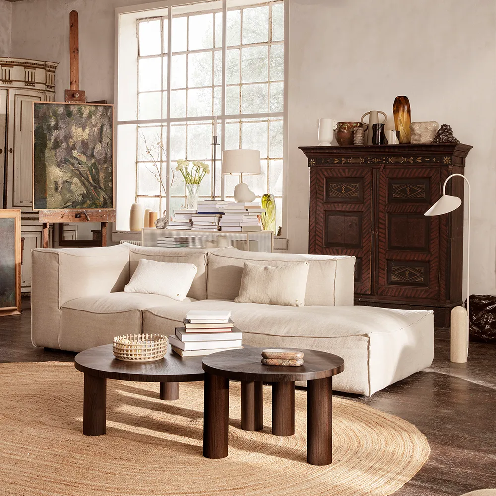 Post Soffbord, oak smoked, small, lines Ferm Living