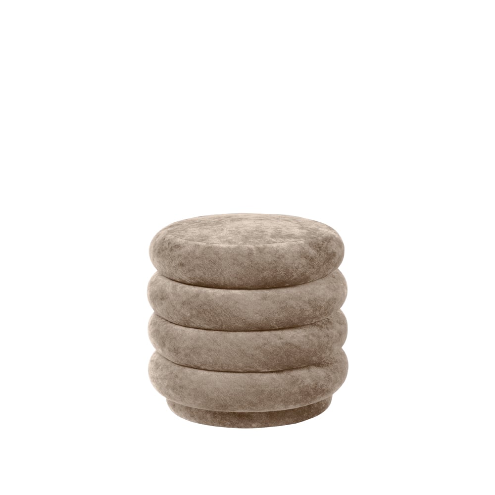 Ferm Living Pouf Round sittpuff tyg faded velvet 26 beige