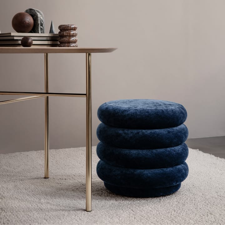 Pouf Round sittpuff, tyg faded velvet 3 forest Ferm Living