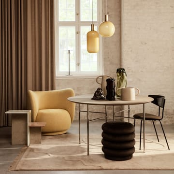 Pouf Round sittpuff - tyg faded velvet 3 forest - Ferm Living