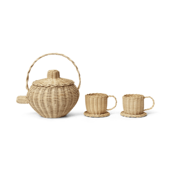Rattan teservis 3 delar - Natural - Ferm Living