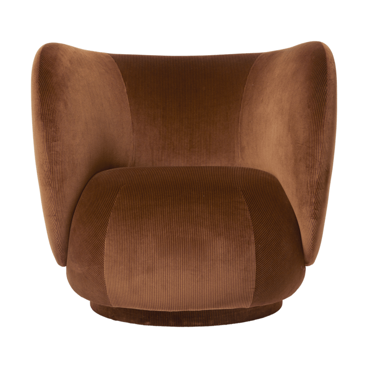 Rico lounge chair fåtölj swivel - Devoré velvet-Rust - Ferm Living