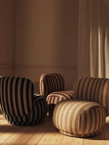 Rico lounge chair piccolo fåtölj - Louisiana, Sand-chocolate - Ferm Living