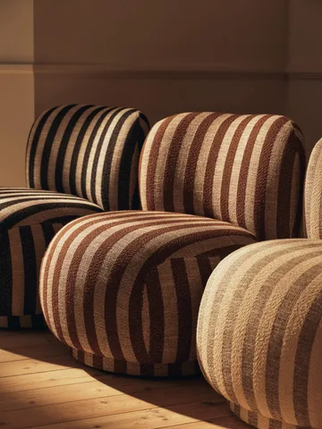 Rico lounge chair piccolo fåtölj - Louisiana, Sand-chocolate - Ferm Living