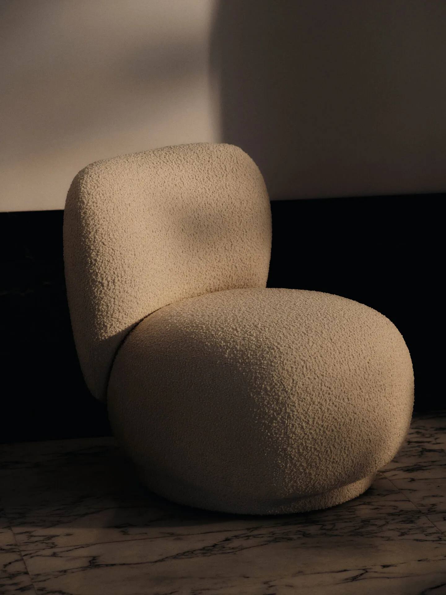 Rico lounge chair piccolo fåtölj, Nordic Bouclé-Off-white Ferm Living