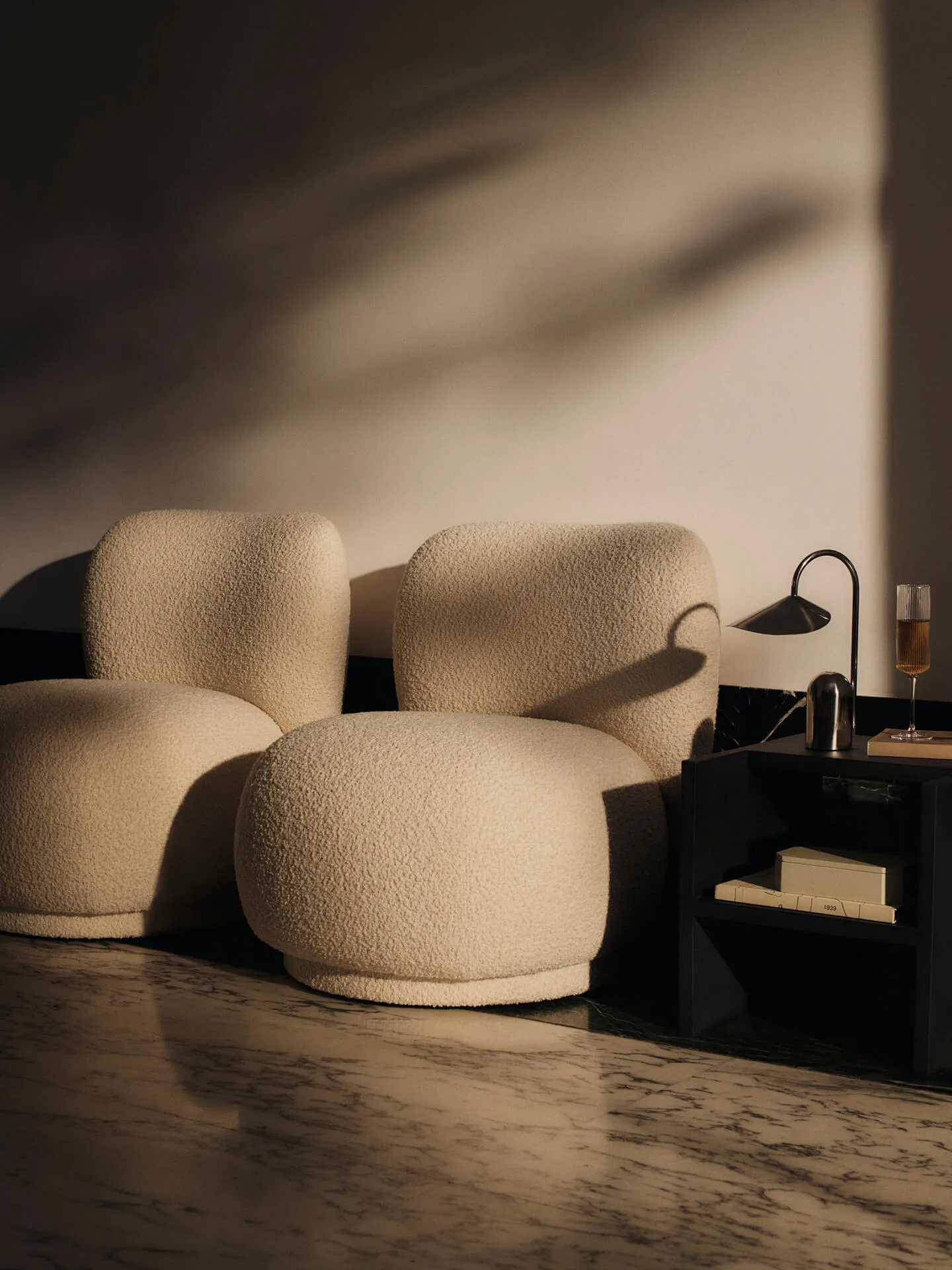 Rico lounge chair piccolo fåtölj, Nordic Bouclé-Off-white Ferm Living