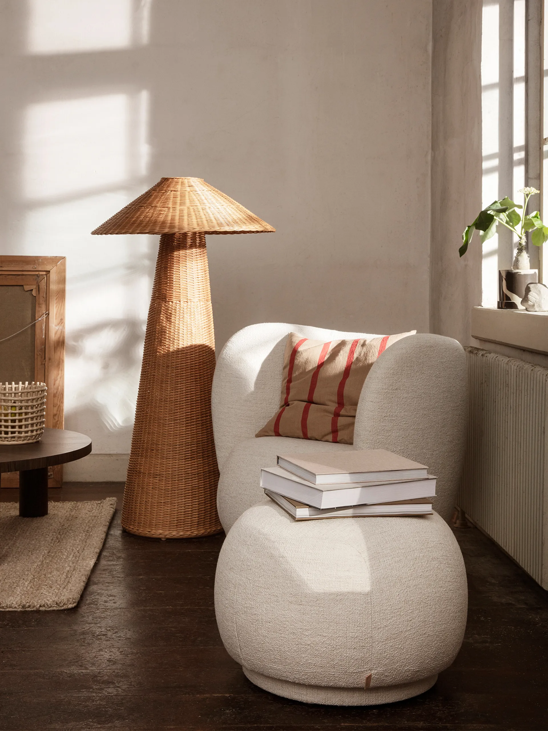 Rico pouf sittpuff, Bouclé offwhite Ferm Living