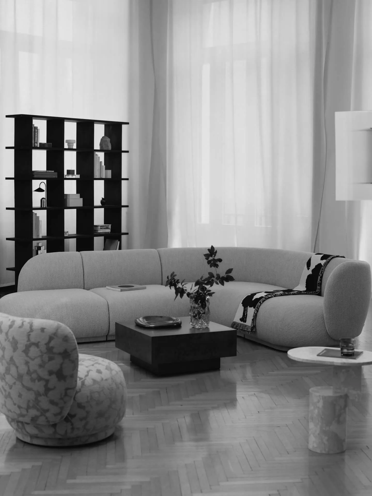 Rico soffmodul armrest R Soft Bouclé, Natural Ferm Living