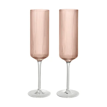 Ripple Champagne flutes champagneglas 15 cl 2-pack - Blush - Ferm Living