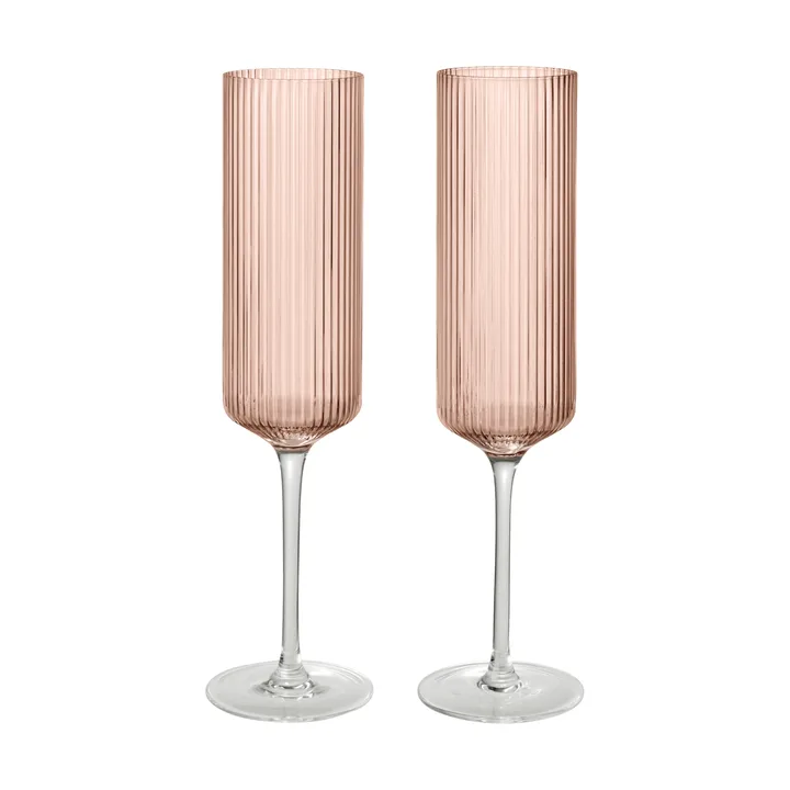 Ripple Champagne flutes champagneglas 15 cl 2-pack - Blush - Ferm Living