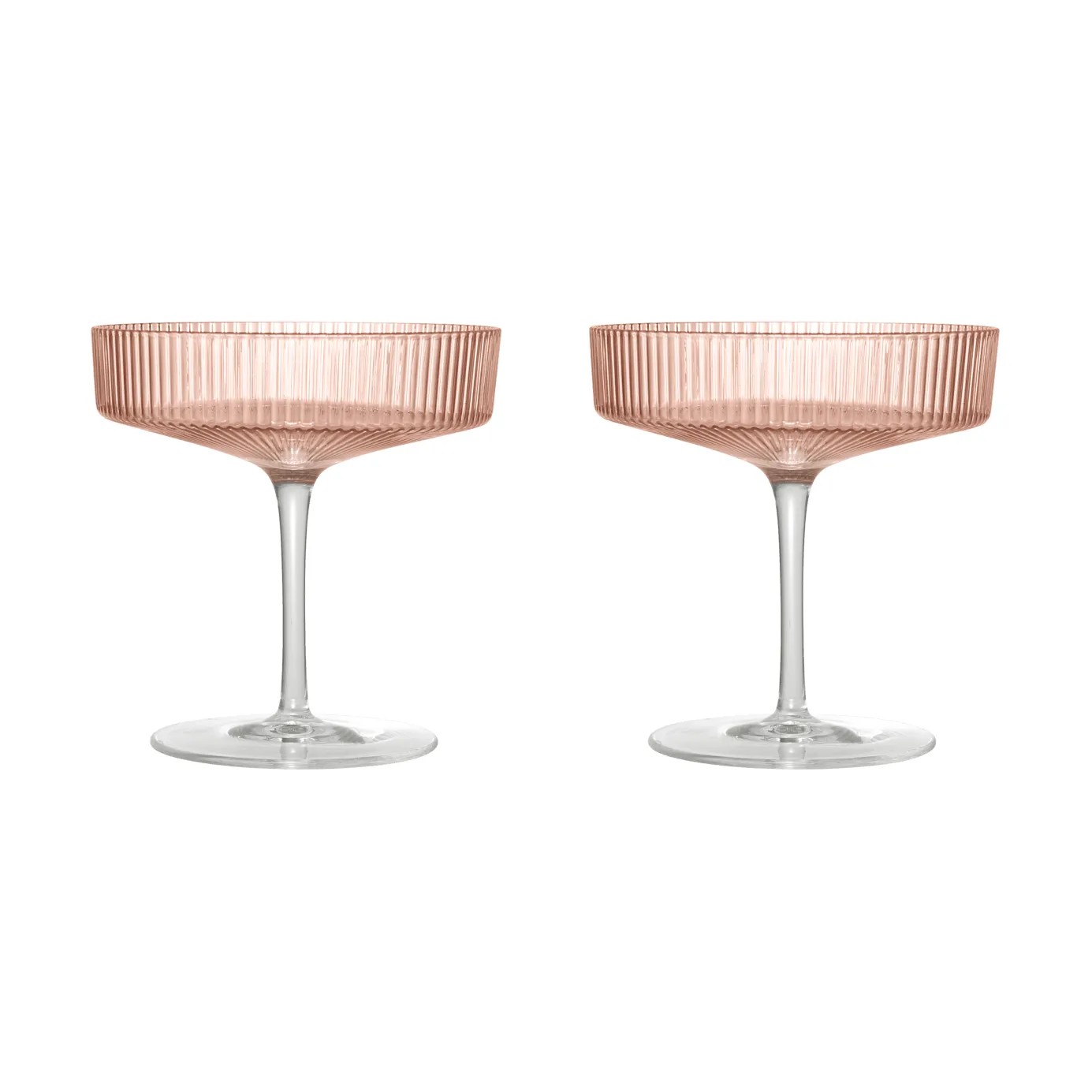 Ripple champagneglas 2-pack, Blush Ferm Living