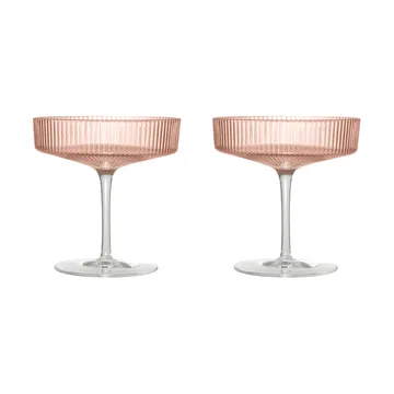 Ripple champagneglas 2-pack - Blush - Ferm Living