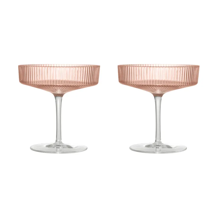 Ripple champagneglas 2-pack - Blush - Ferm Living