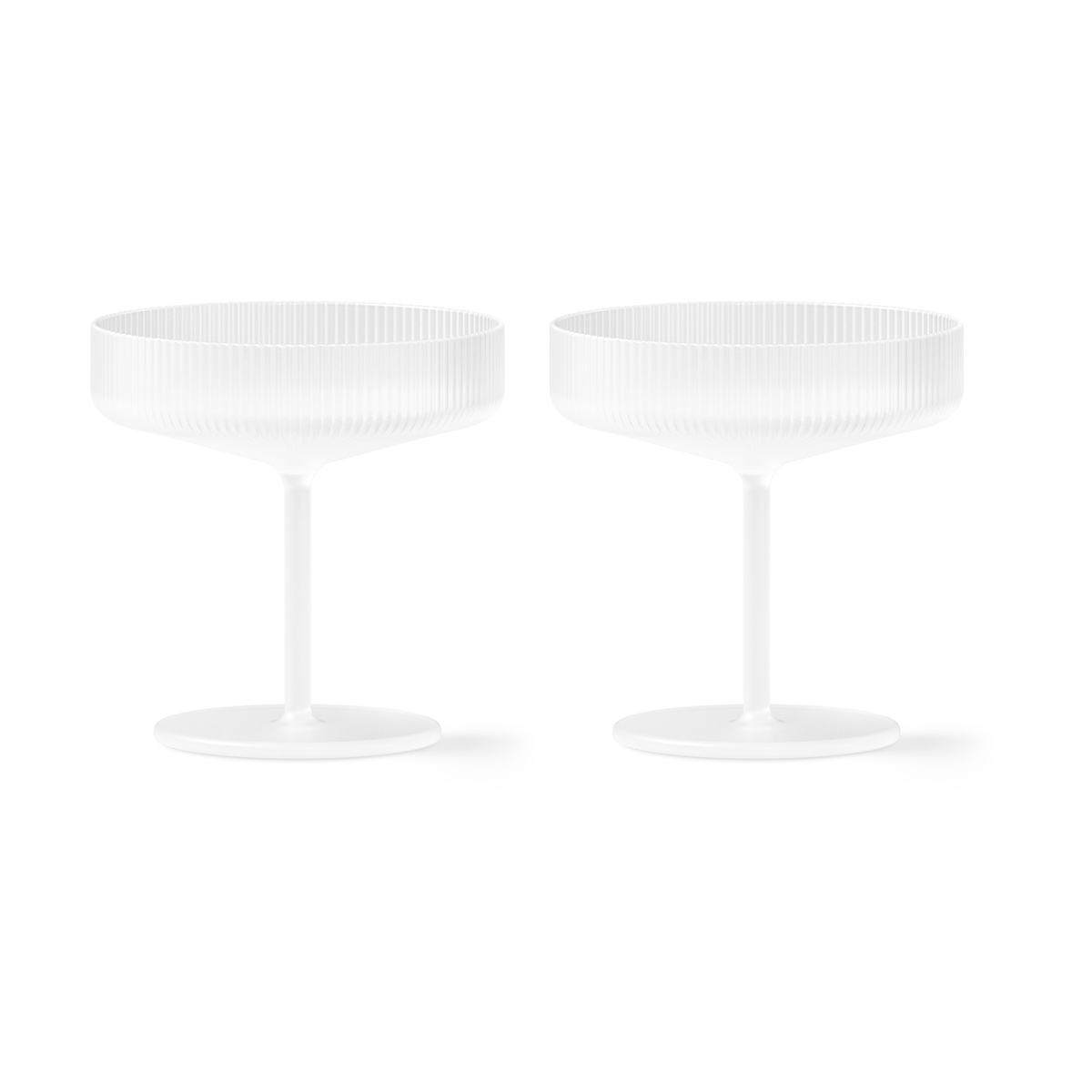 Ferm Living Ripple champagneglas 2-pack Frosted | Skandinavisk Design | Champagneglas | Vit