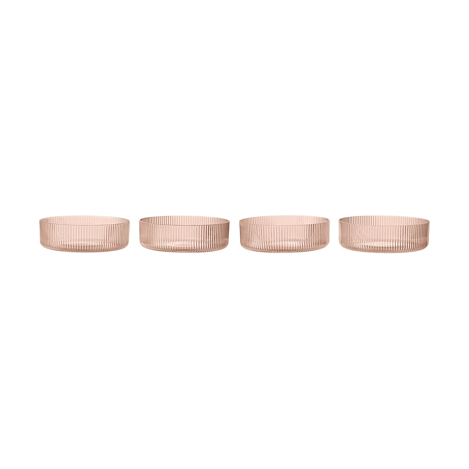 Ripple frukostskål 4-pack, Blush Ferm Living