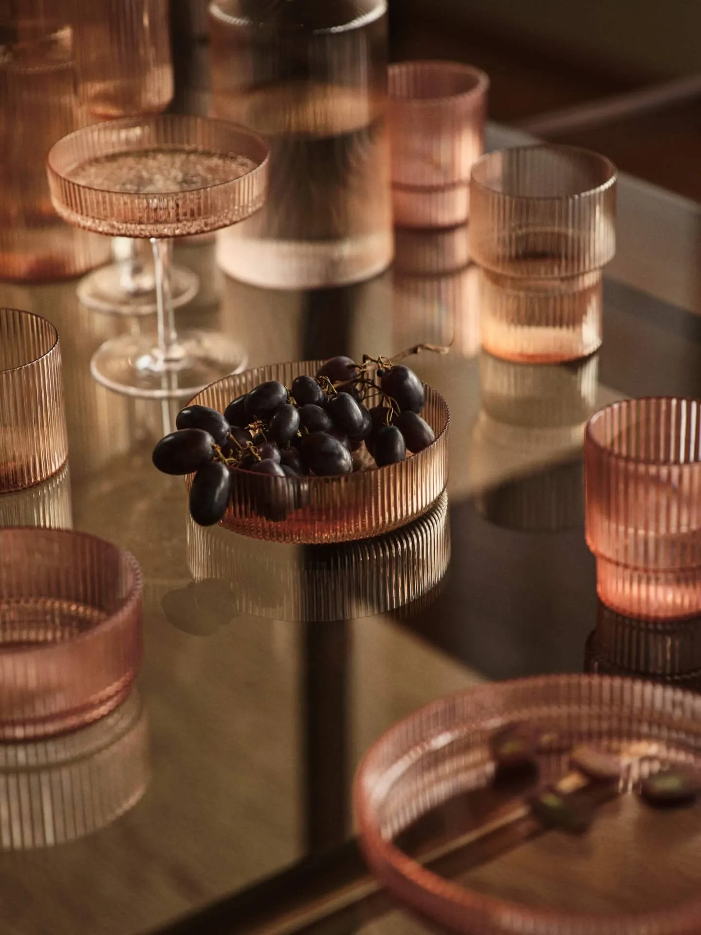 Ripple frukostskål 4-pack, Blush Ferm Living