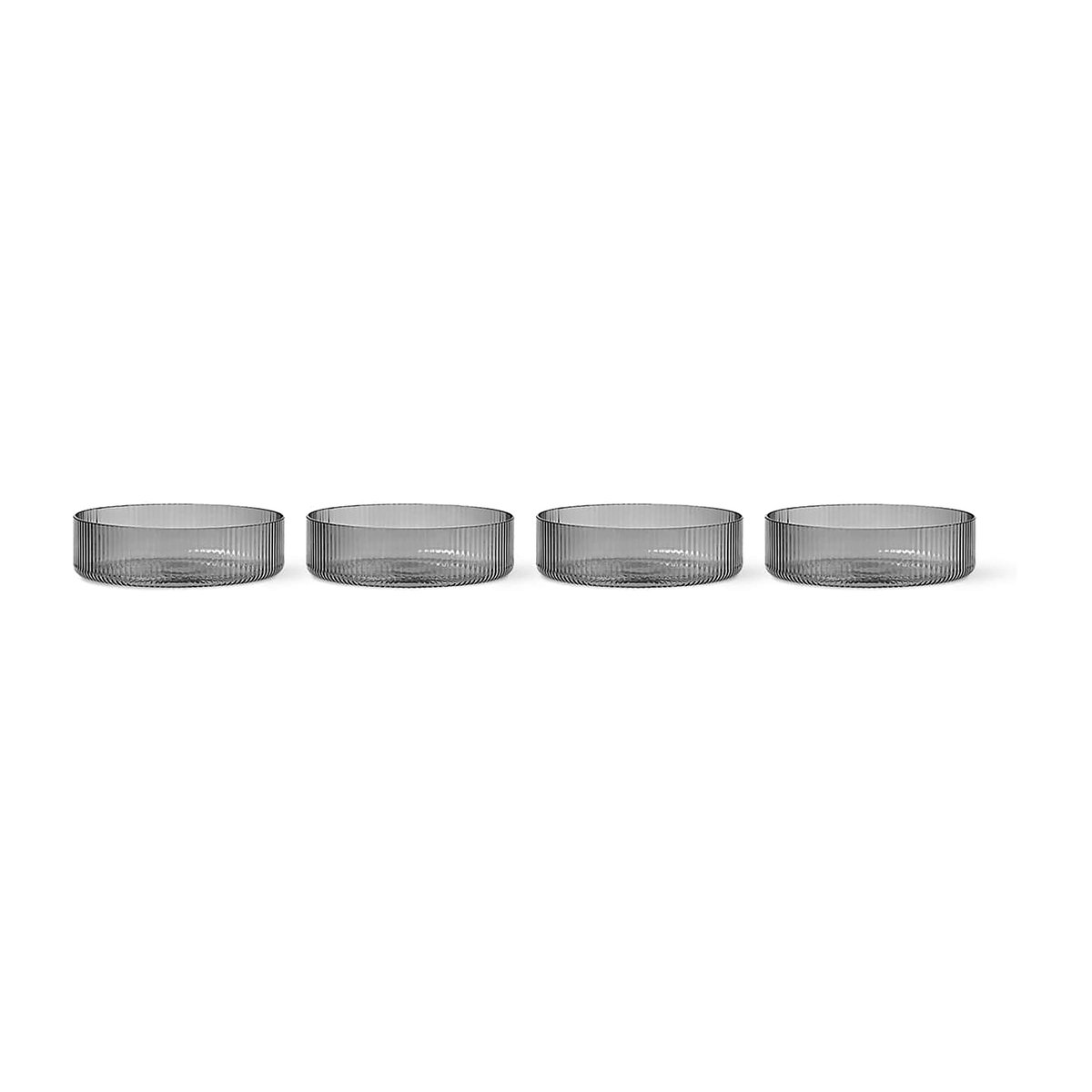 Ferm Living Ripple frukostskål 4-pack grey | Skandinavisk Design | Frukostskålar | Grå