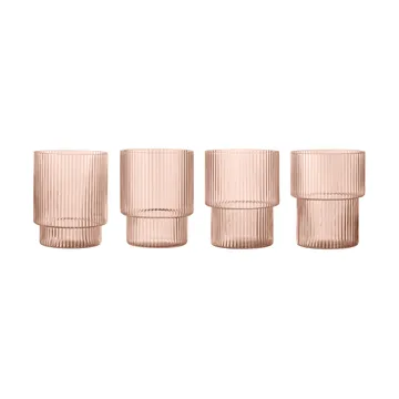 Ripple glas 4-pack - Blush - Ferm Living