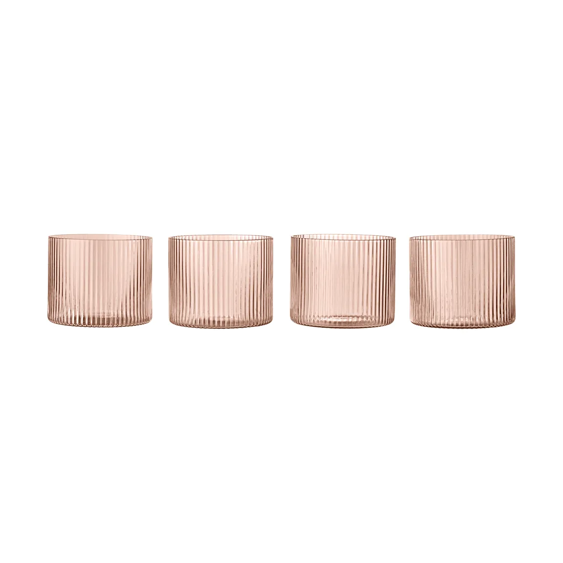 Ripple glas lågt 4-pack, Blush Ferm Living