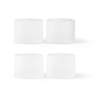 Ripple glas lågt 4-pack - Frosted - Ferm Living