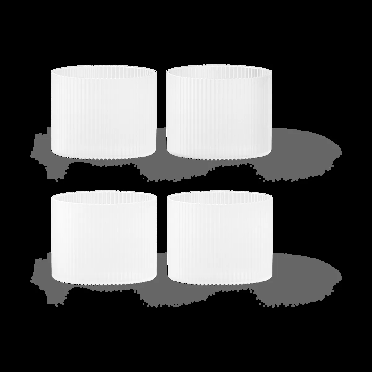 ferm LIVING Ripple glas lågt 4-pack Frosted