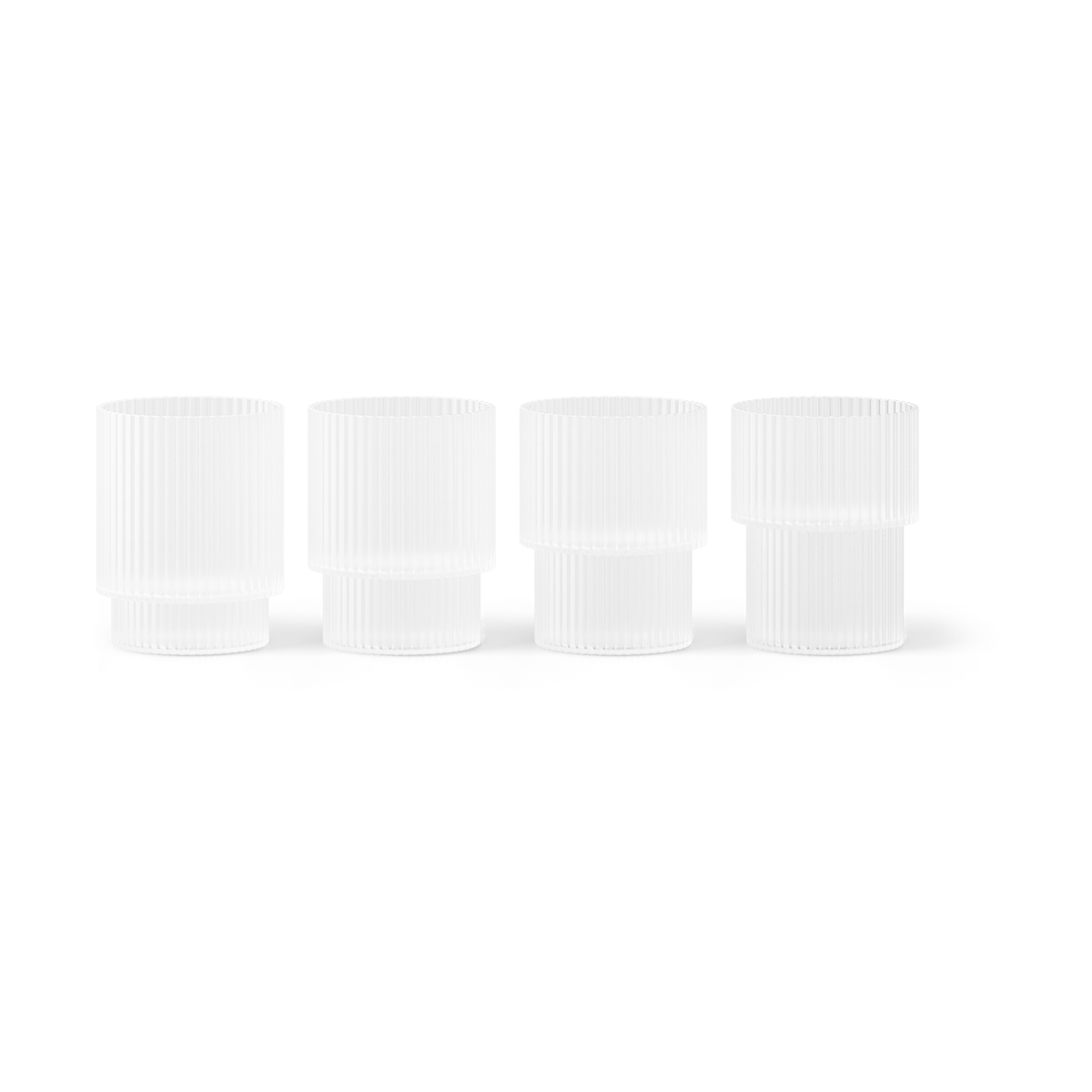 Ferm Living Ripple glas small 6 cl 4-pack Frosted | Skandinavisk Design | Espressokoppar | Vit