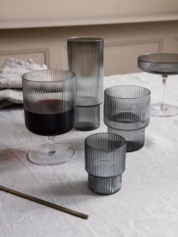 Ripple glas small 6 cl 4-pack - Smoked grey - Ferm Living
