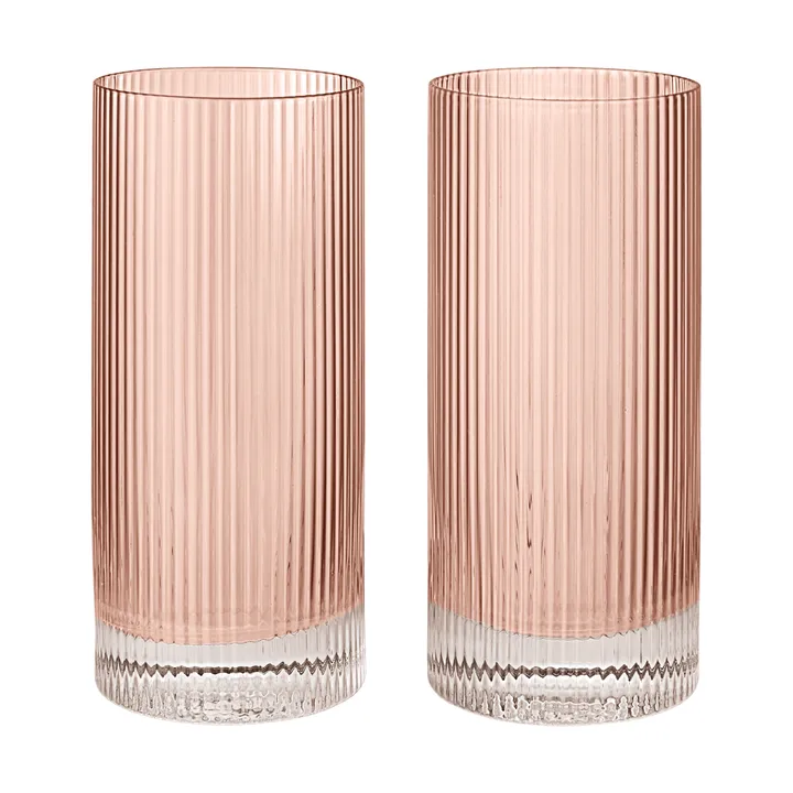 Ripple Highball glas 48 cl 2-pack - Blush - Ferm Living