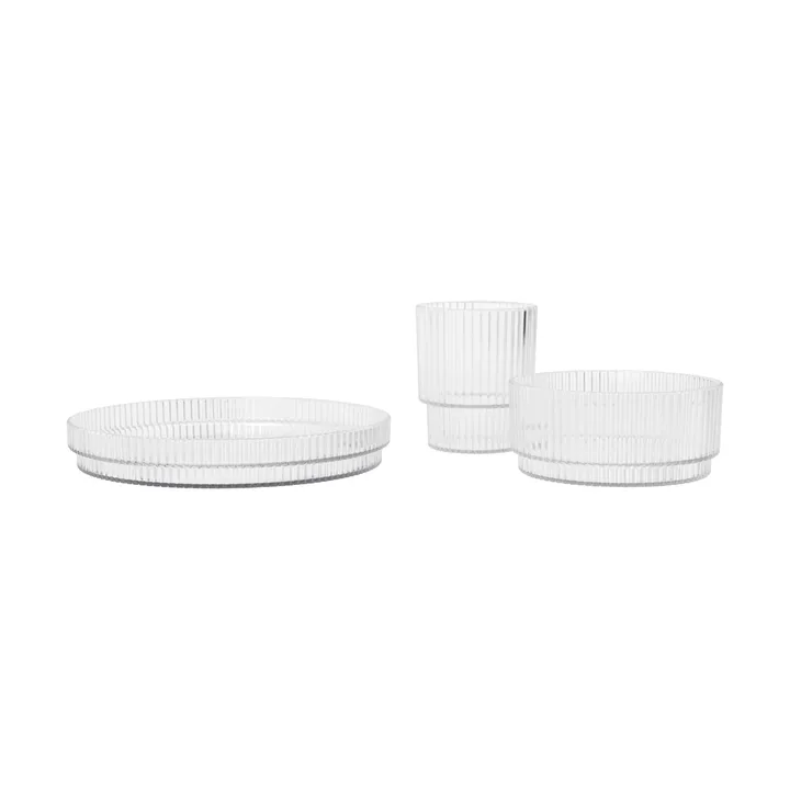 Ripple kids barnservis - Clear, 3 delar - Ferm Living
