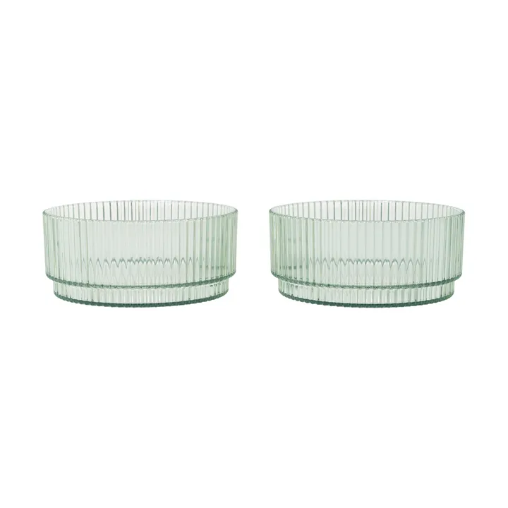 Ripple kids skål - Tea green, 2-pack - Ferm Living