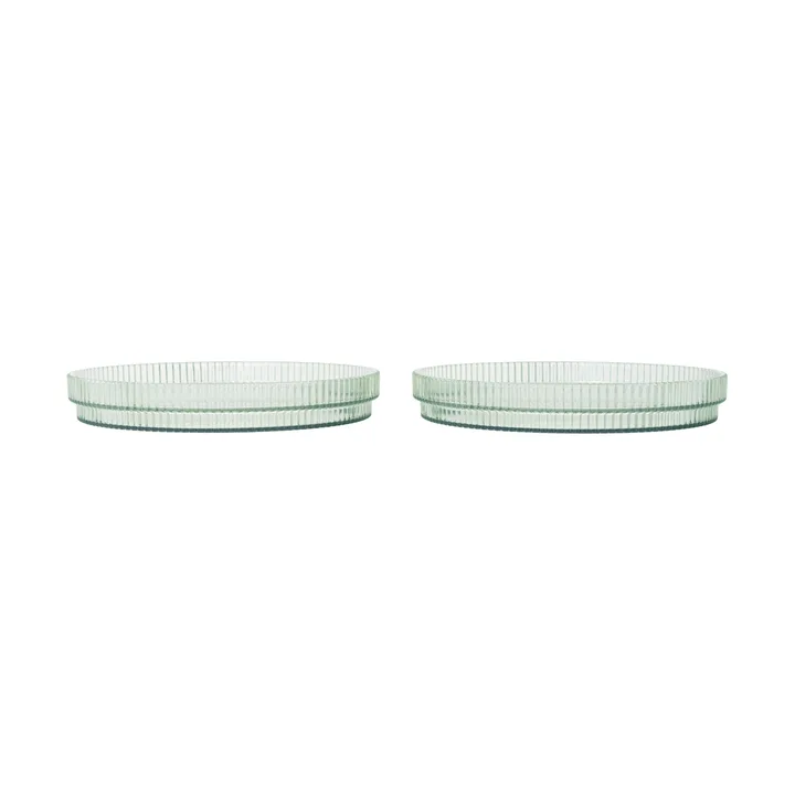 Ripple kids tallrik - Tea green, 2-pack - Ferm Living