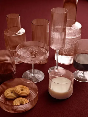 Ripple long drink glas 4-pack - Blush - Ferm Living