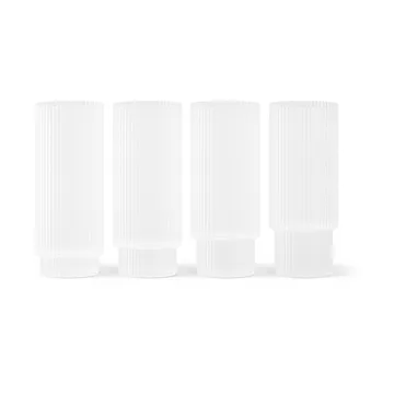 Ripple long drink glas 4-pack - Frosted - Ferm Living