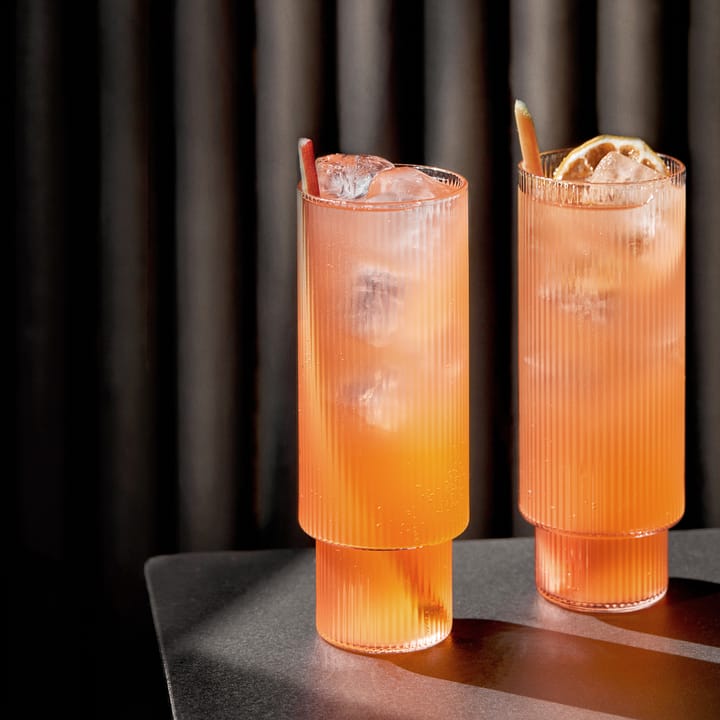 Ripple long drink glas 4-pack - klar - Ferm Living