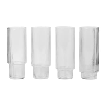 Ripple long drink glas 4-pack - klar - Ferm Living