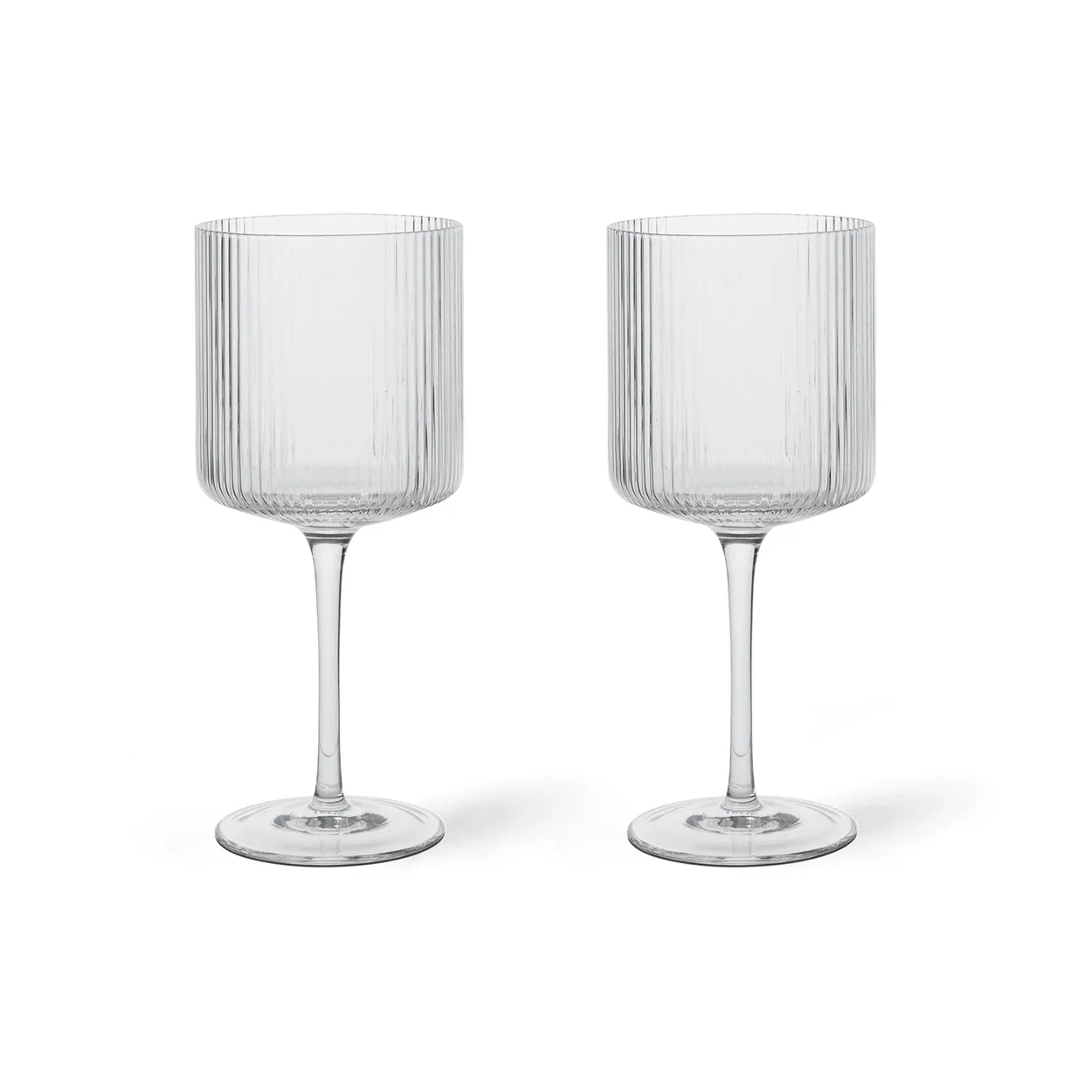Ferm Living Ripple rödvinsglas 32,5 cl 2-pack Clear