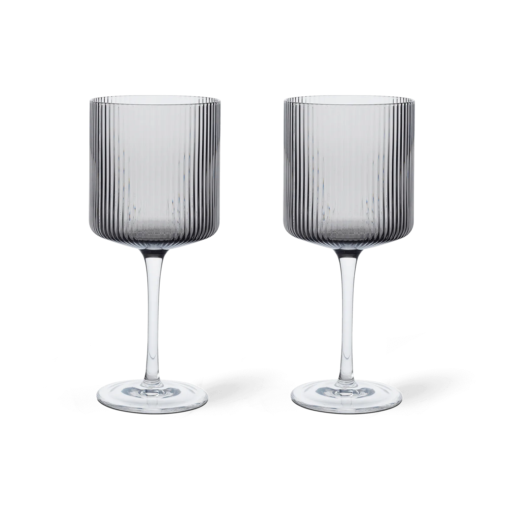 Ripple rödvinsglas 32,5 cl 2-pack, Smoked grey Ferm Living