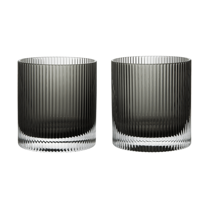 Ripple tumbler glas 25 cl 2-pack - Smoked Grey - Ferm Living