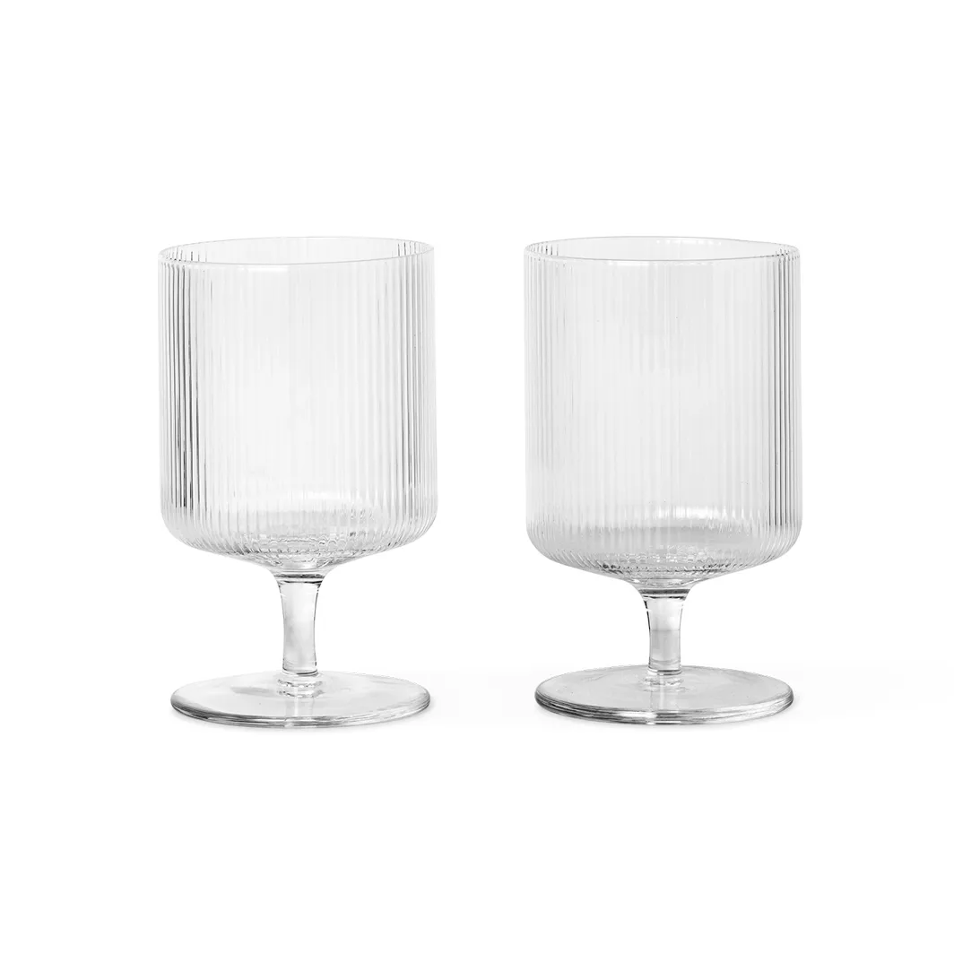 ferm LIVING Ripple vinglas 2-pack Klar