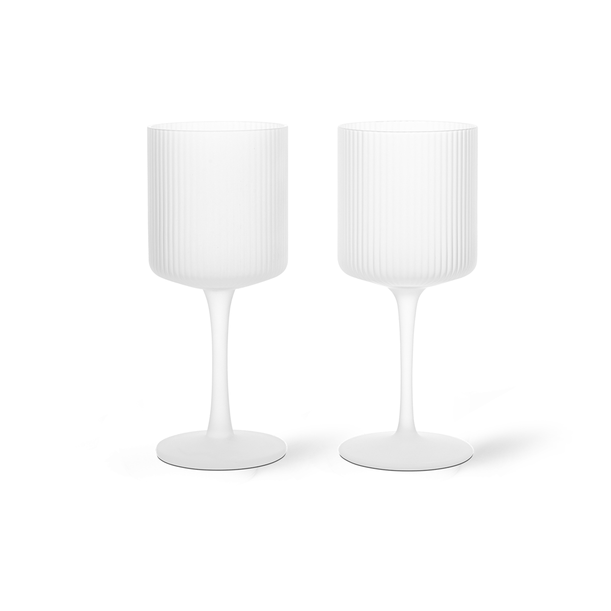 Ferm Living Ripple vitvinsglas 26 cl 2-pack Frosted