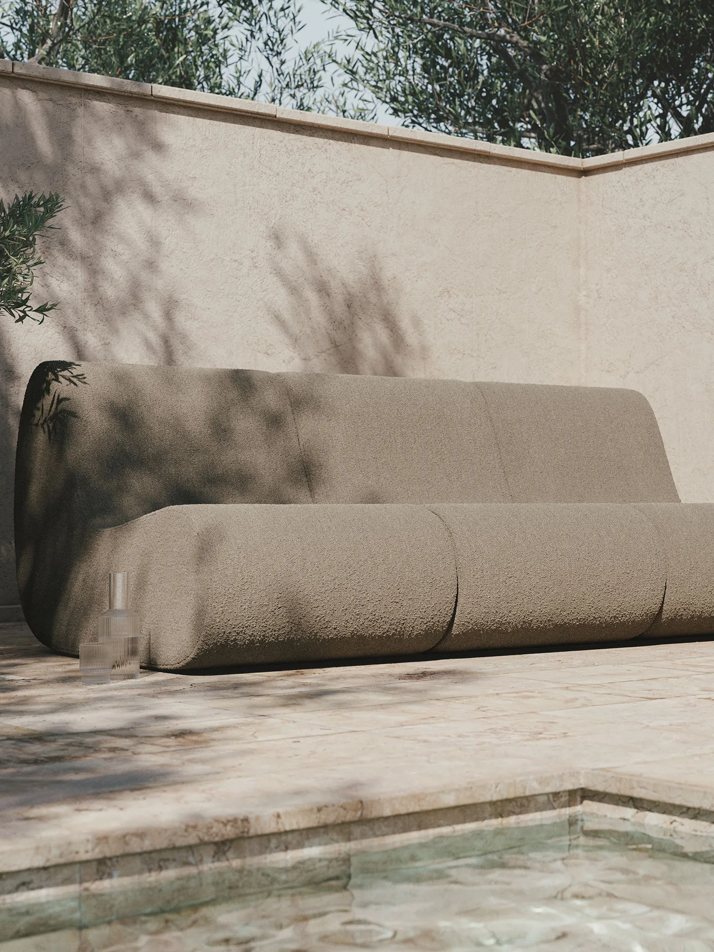 Rouli center module pure bouclé modulsoffa, Sand Ferm Living