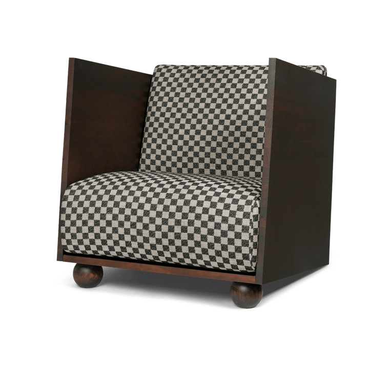 Rum Lounge Chair Check, Dark Stained-Sand-Black Ferm Living