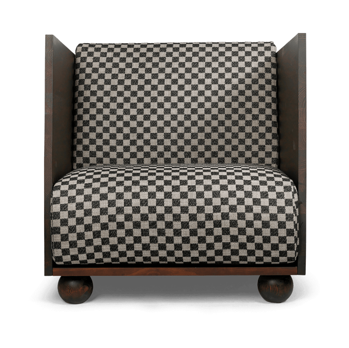 Rum Lounge Chair Check, Dark Stained-Sand-Black Ferm Living