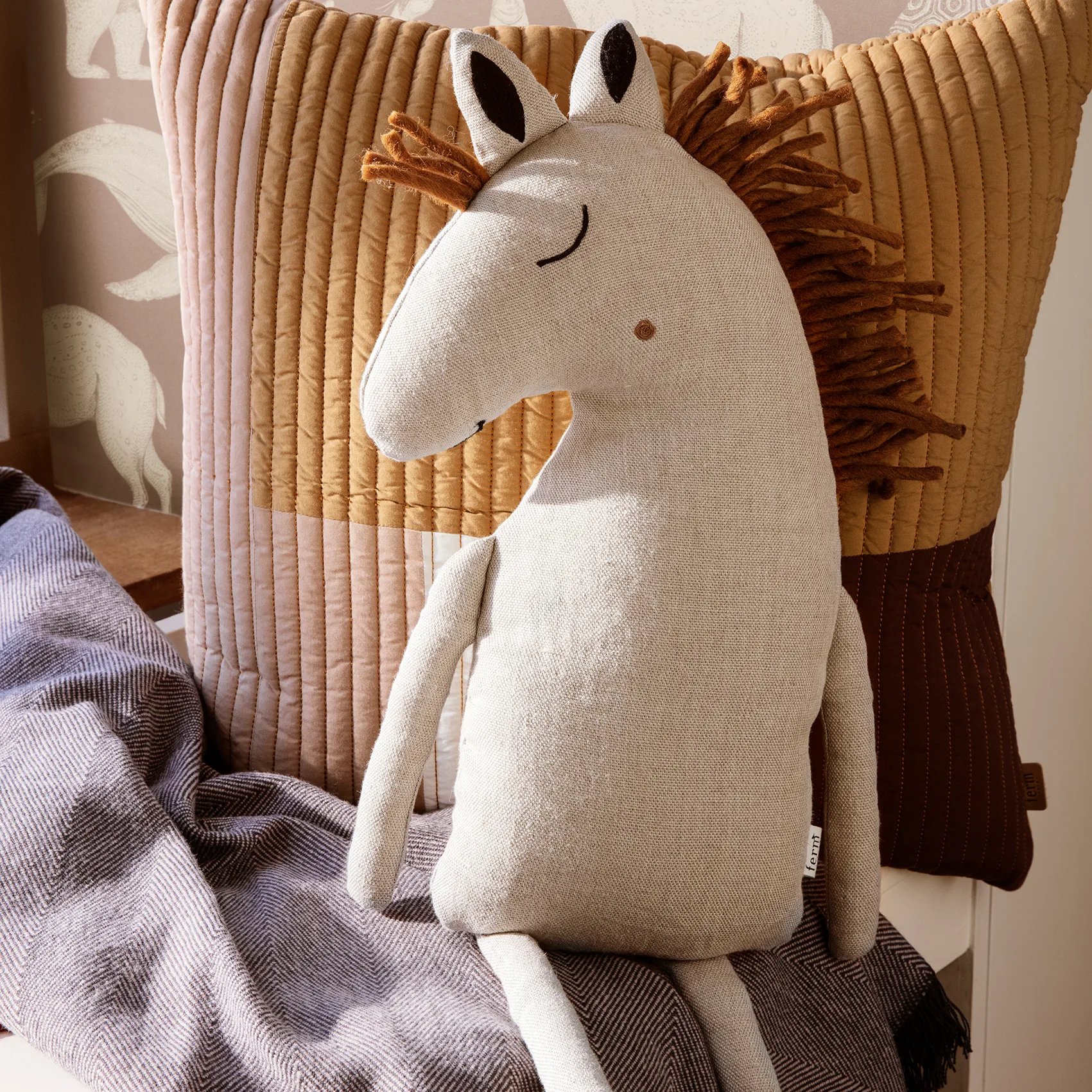 Safari kudde häst, Beige Ferm Living
