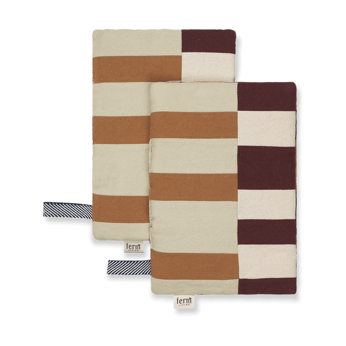 Ferm Living Section grytlapp 2 st Patchwork | Skandinavisk Design | Grytlappar & Grytvantar | Beige