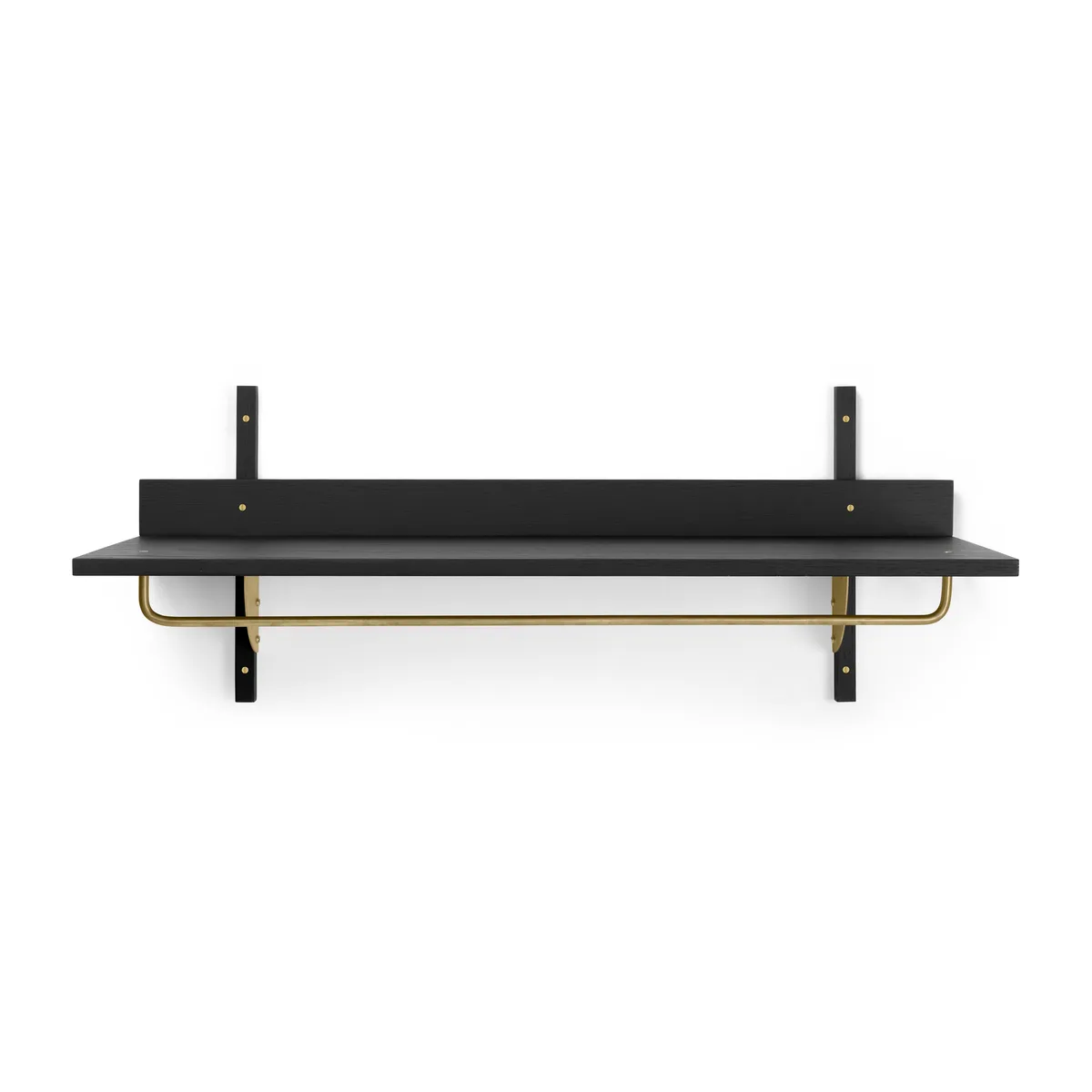 ferm LIVING Sector hylla med stång 37x87 cm Black ash-brass