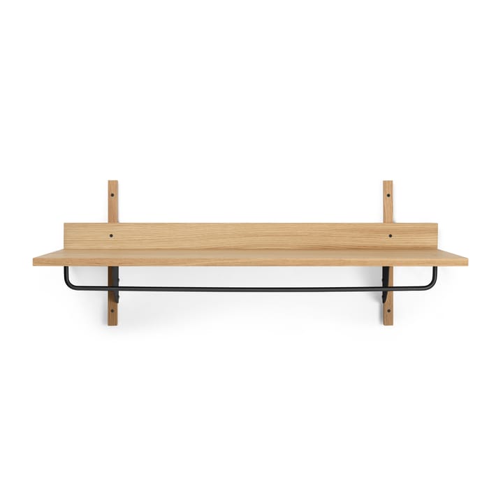 Sector hylla med stång 37x87 cm - Oak-black brass - Ferm LIVING