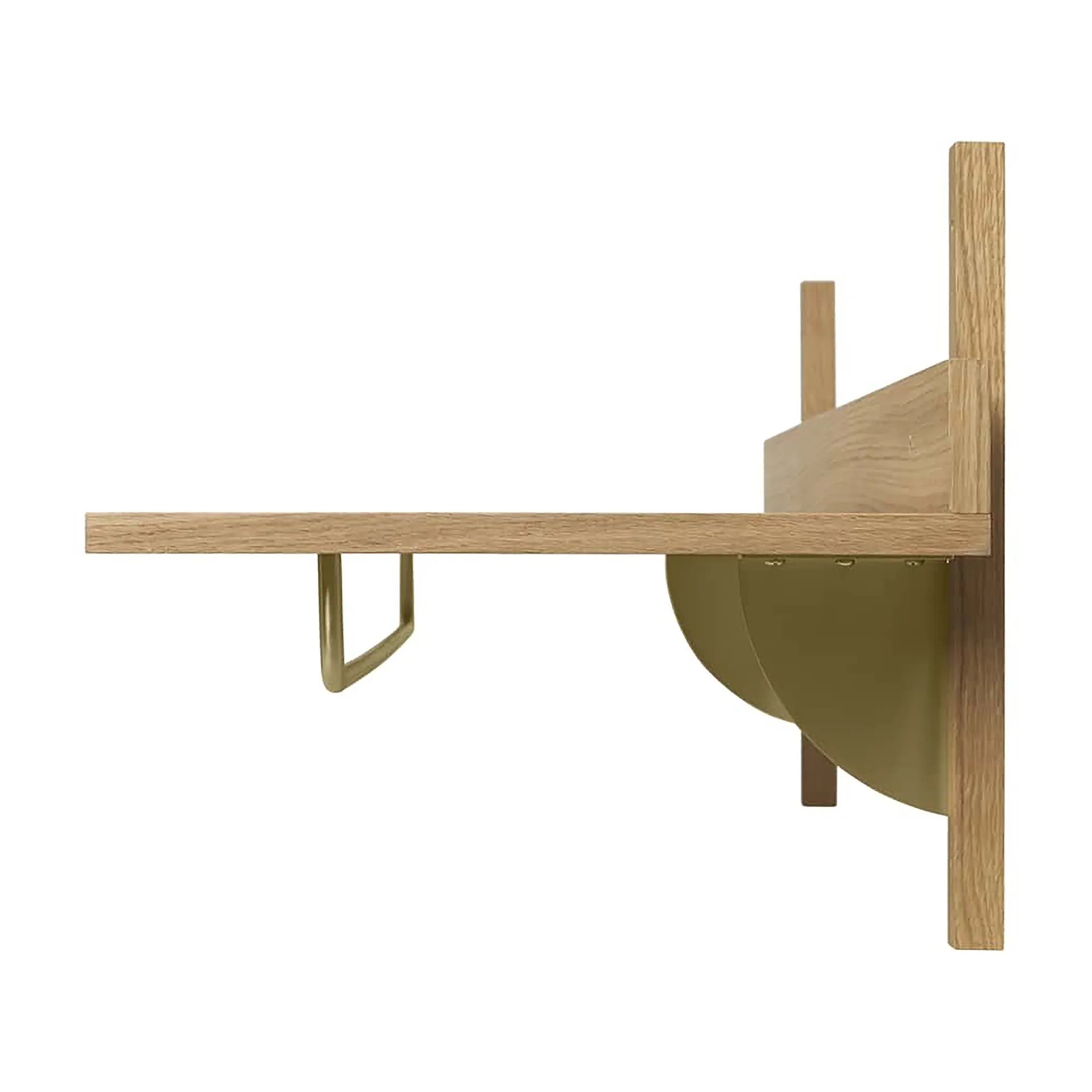 Sector hylla med stång 37x87 cm, Oak-brass Ferm Living