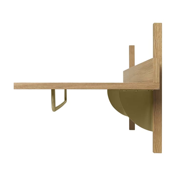 Sector hylla med stång 37x87 cm - Oak-brass - ferm LIVING