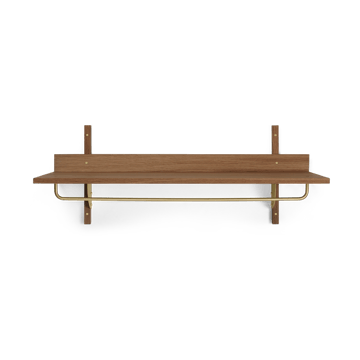 Sector hylla med stång 37x87 cm - Smoked Oak, brass - Ferm Living